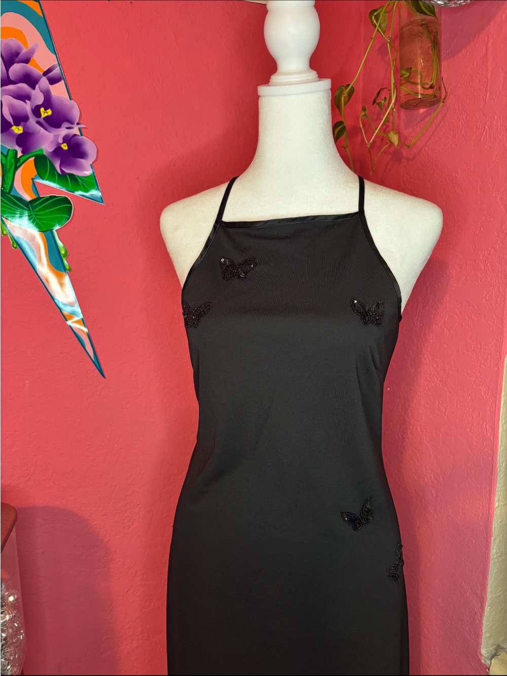 90’s Vintage Butterfly Beaded Dress - Size Medium